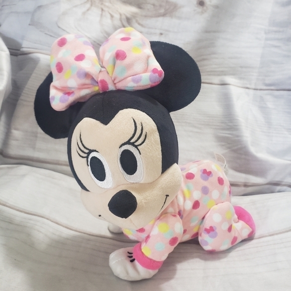 Disney Baby Touch N Crawl Minnie Mouse 8" Interactive Toy Just Play Polka Dot - Picture 1 of 10